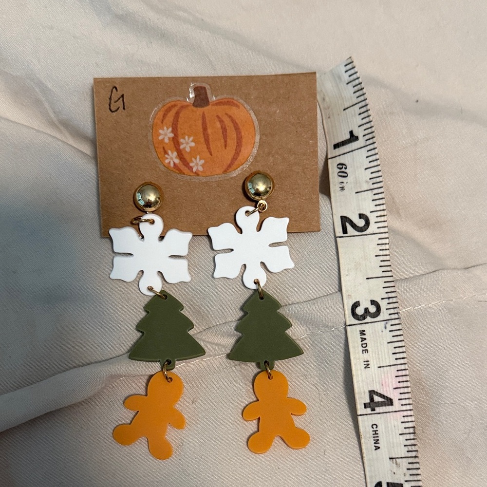 Festive Snowflake and Tree Earrings